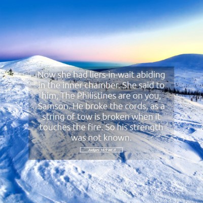 Picture 05 - Judges 16:9 WEB - Now she had liers-in-wait abiding in the inner - Bible Verse Picture