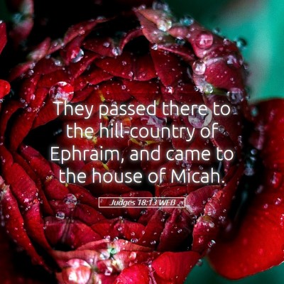 Picture 05 - Judges 18:13 WEB - They passed there to the hill-country of Ephraim, - Bible Verse Picture