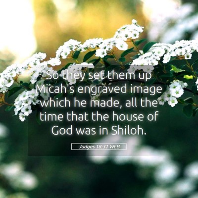 Picture 05 - Judges 18:31 WEB - So they set them up Micah's engraved image which - Bible Verse Picture