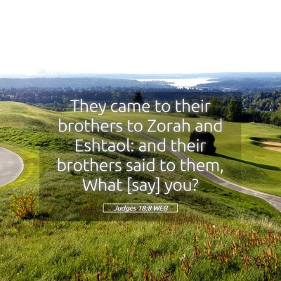 Picture 05 - Judges 18:8 WEB - They came to their brothers to Zorah and Eshtaol: - Bible Verse Picture