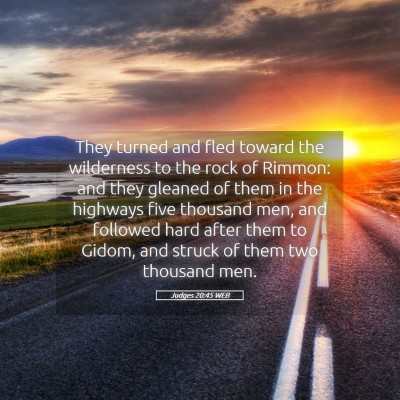Picture 05 - Judges 20:45 WEB - They turned and fled toward the wilderness to the - Bible Verse Picture