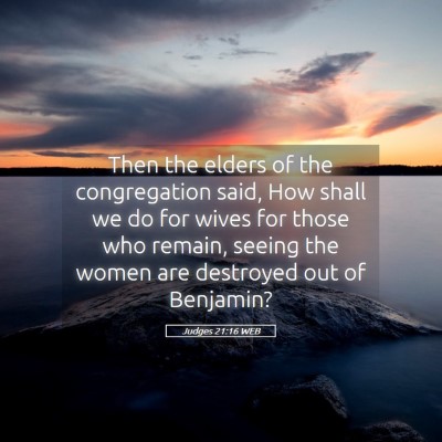 Picture 05 - Judges 21:16 WEB - Then the elders of the congregation said, How - Bible Verse Picture