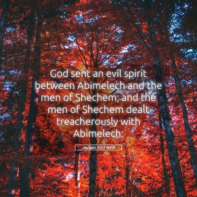 Picture 05 - Judges 9:23 WEB - God sent an evil spirit between Abimelech and the - Bible Verse Picture