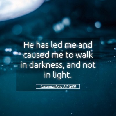 Picture 05 - Lamentations 3:2 WEB - He has led me and caused me to walk in darkness, - Bible Verse Picture