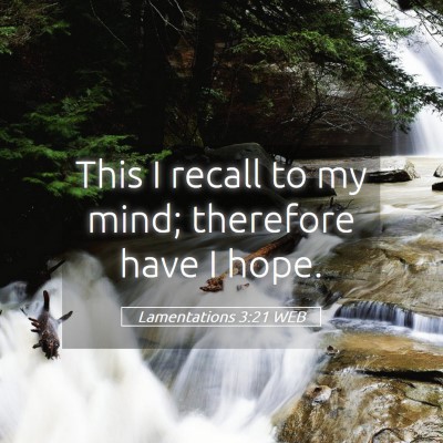 Picture 05 - Lamentations 3:21 WEB - This I recall to my mind; therefore have I - Bible Verse Picture