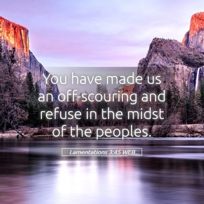Picture 05 - Lamentations 3:45 WEB - You have made us an off-scouring and refuse in - Bible Verse Picture