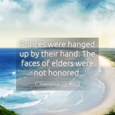 Picture 05 - Lamentations 5:12 WEB - Princes were hanged up by their hand: The faces - Bible Verse Picture