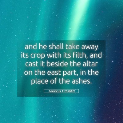 Picture 05 - Leviticus 1:16 WEB - and he shall take away its crop with its filth, - Bible Verse Picture