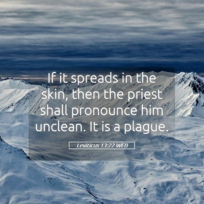 Picture 05 - Leviticus 13:22 WEB - If it spreads in the skin, then the priest shall - Bible Verse Picture