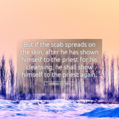 Picture 05 - Leviticus 13:7 WEB - But if the scab spreads on the skin, after he has - Bible Verse Picture