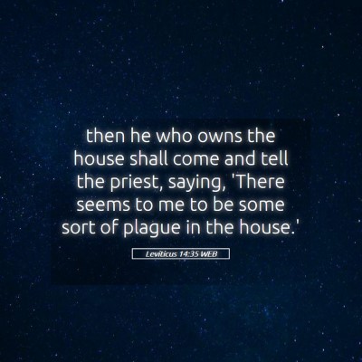 Picture 05 - Leviticus 14:35 WEB - then he who owns the house shall come and tell - Bible Verse Picture