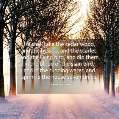 Picture 05 - Leviticus 14:51 WEB - He shall take the cedar wood, and the hyssop, and - Bible Verse Picture