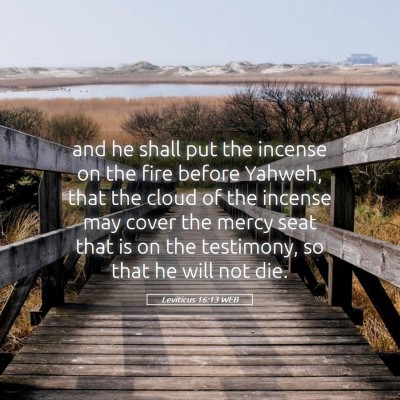Picture 05 - Leviticus 16:13 WEB - and he shall put the incense on the fire before - Bible Verse Picture
