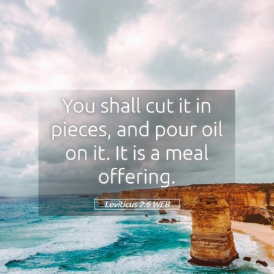 Picture 05 - Leviticus 2:6 WEB - You shall cut it in pieces, and pour oil on it. - Bible Verse Picture
