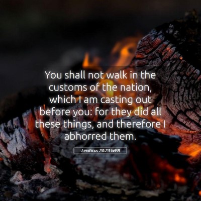 Picture 05 - Leviticus 20:23 WEB - You shall not walk in the customs of the nation, - Bible Verse Picture