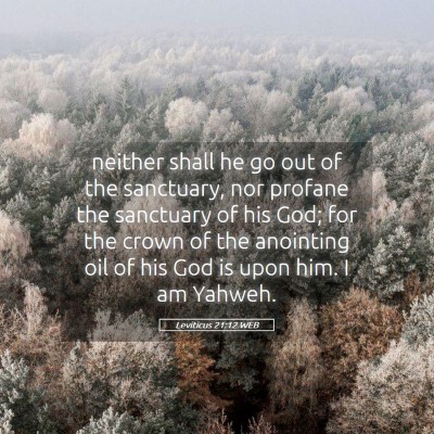 Picture 05 - Leviticus 21:12 WEB - neither shall he go out of the sanctuary, nor - Bible Verse Picture
