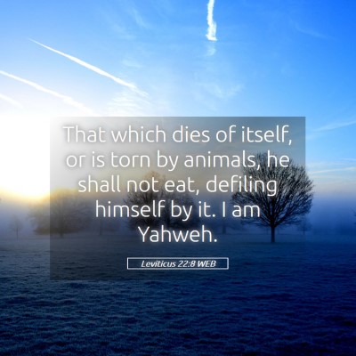 Picture 05 - Leviticus 22:8 WEB - That which dies of itself, or is torn by animals, - Bible Verse Picture
