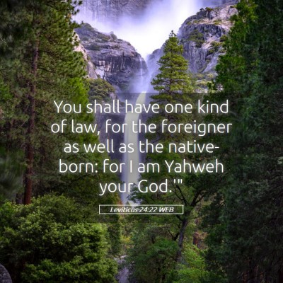 Picture 05 - Leviticus 24:22 WEB - You shall have one kind of law, for the foreigner - Bible Verse Picture