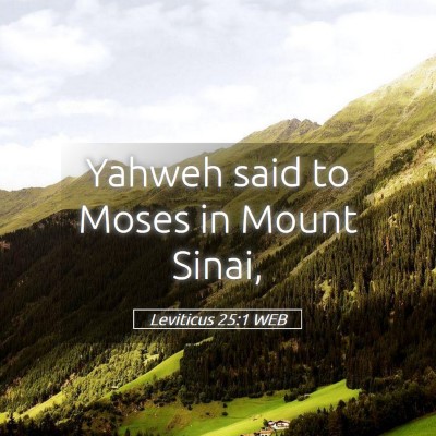 Picture 05 - Leviticus 25:1 WEB - Yahweh said to Moses in Mount - Bible Verse Picture