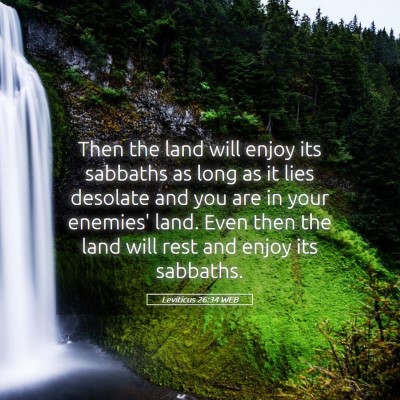 Picture 05 - Leviticus 26:34 WEB - Then the land will enjoy its sabbaths as long as - Bible Verse Picture