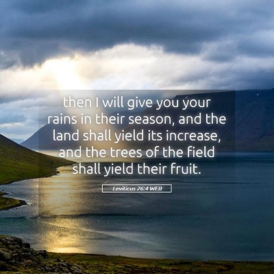 Picture 05 - Leviticus 26:4 WEB - then I will give you your rains in their season, - Bible Verse Picture