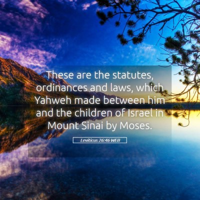 Picture 05 - Leviticus 26:46 WEB - These are the statutes, ordinances and laws, - Bible Verse Picture