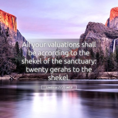 Picture 05 - Leviticus 27:25 WEB - All your valuations shall be according to the - Bible Verse Picture