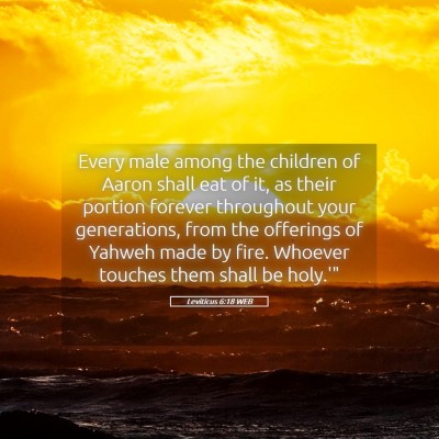 Picture 05 - Leviticus 6:18 WEB - Every male among the children of Aaron shall eat - Bible Verse Picture