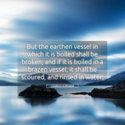 Picture 05 - Leviticus 6:28 WEB - But the earthen vessel in which it is boiled - Bible Verse Picture