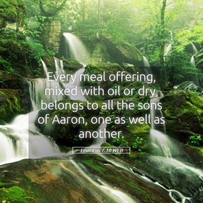 Picture 05 - Leviticus 7:10 WEB - Every meal offering, mixed with oil or dry, - Bible Verse Picture