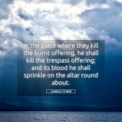 Picture 05 - Leviticus 7:2 WEB - In the place where they kill the burnt offering, - Bible Verse Picture