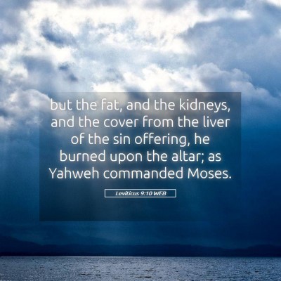 Picture 05 - Leviticus 9:10 WEB - but the fat, and the kidneys, and the cover from - Bible Verse Picture