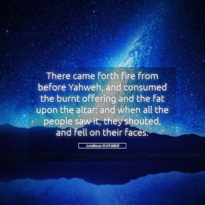 Picture 05 - Leviticus 9:24 WEB - There came forth fire from before Yahweh, and - Bible Verse Picture