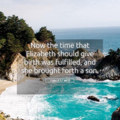 Picture 05 - Luke 1:57 WEB - Now the time that Elizabeth should give birth was - Bible Verse Picture