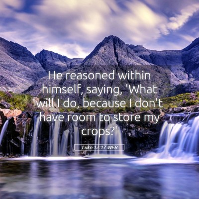 Picture 05 - Luke 12:17 WEB - He reasoned within himself, saying, 'What will I - Bible Verse Picture