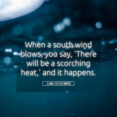Picture 05 - Luke 12:55 WEB - When a south wind blows, you say, 'There will be - Bible Verse Picture