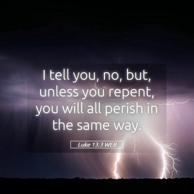 Picture 05 - Luke 13:3 WEB - I tell you, no, but, unless you repent, you will - Bible Verse Picture