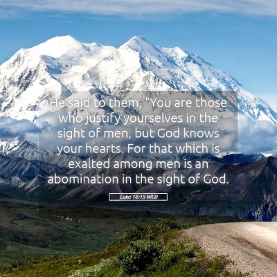 Picture 05 - Luke 16:15 WEB - He said to them, 