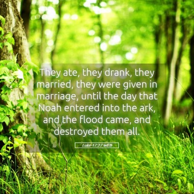 Picture 05 - Luke 17:27 WEB - They ate, they drank, they married, they were - Bible Verse Picture