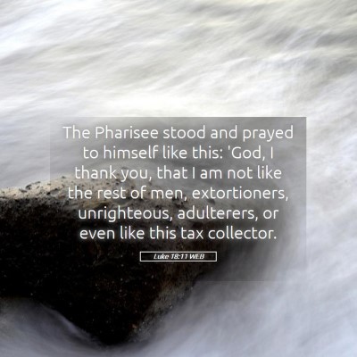 Picture 05 - Luke 18:11 WEB - The Pharisee stood and prayed to himself like - Bible Verse Picture