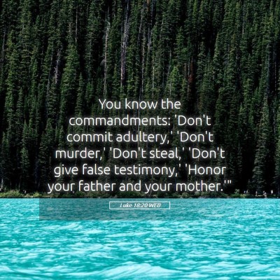 Picture 05 - Luke 18:20 WEB - You know the commandments: 'Don't commit - Bible Verse Picture