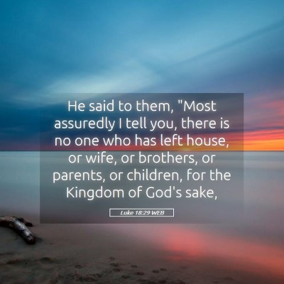 Picture 05 - Luke 18:29 WEB - He said to them, 