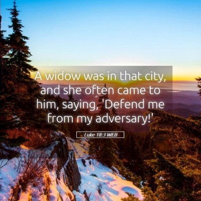 Picture 05 - Luke 18:3 WEB - A widow was in that city, and she often came to - Bible Verse Picture