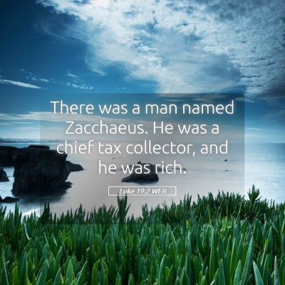 Picture 05 - Luke 19:2 WEB - There was a man named Zacchaeus. He was a chief - Bible Verse Picture