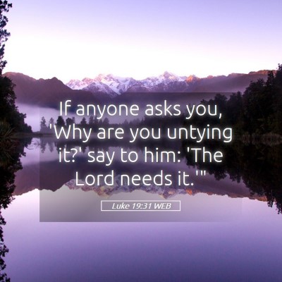 Picture 05 - Luke 19:31 WEB - If anyone asks you, 'Why are you untying it?' say - Bible Verse Picture