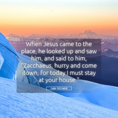 Picture 05 - Luke 19:5 WEB - When Jesus came to the place, he looked up and - Bible Verse Picture