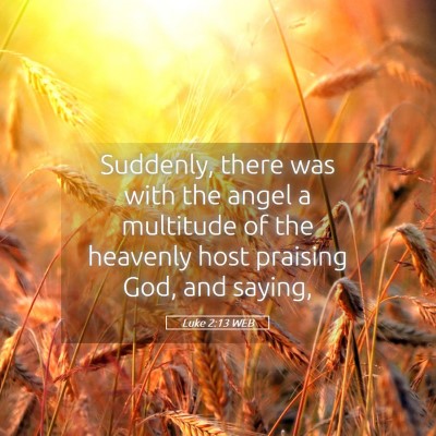 Picture 05 - Luke 2:13 WEB - Suddenly, there was with the angel a multitude of - Bible Verse Picture
