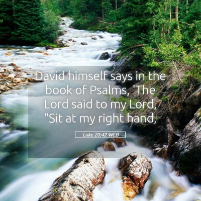 Picture 05 - Luke 20:42 WEB - David himself says in the book of Psalms, 'The - Bible Verse Picture