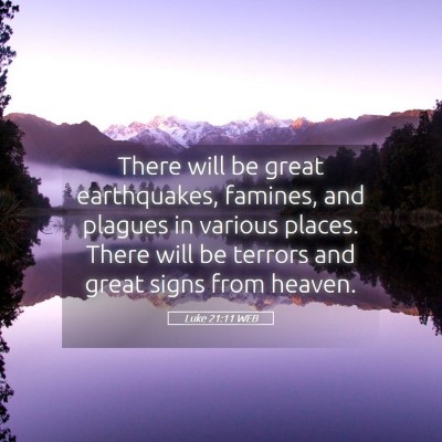 Picture 05 - Luke 21:11 WEB - There will be great earthquakes, famines, and - Bible Verse Picture
