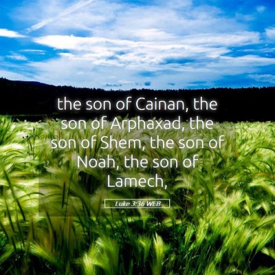 Picture 05 - Luke 3:36 WEB - the son of Cainan, the son of Arphaxad, the son - Bible Verse Picture